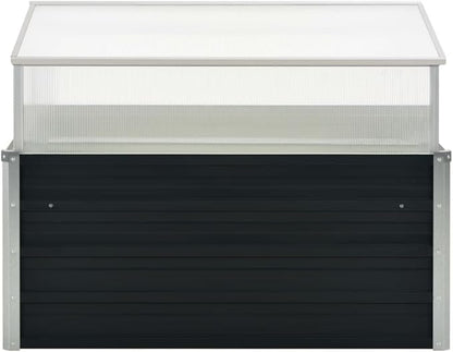 Galvanized Steel Greenhouse, 39.4"x39.4"x30.3", Black