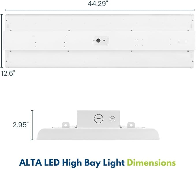 Konlite ALTA LED High Bay Light - 4FT - 225W/195W/175W - 37,600 Lumens - 5000K/4000K Selectable - 120-277V - 600W Metal Halide Equal