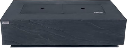 AMS Fireplace | Elementi Plus | Cape Town | 56" Rectangular Slate Black Concrete Propane Gas Fire Pit Table