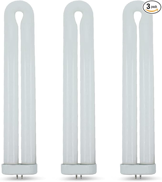 lumenivo FUL40T8 Fluorescent Black Light Bug Zapper Ultraviolet Replacement Bulb 40 Watt, G10Q-4 Square 4 Pin Base, T8 U Shape Bug Zapper Bulb Replacement - 3 Pack