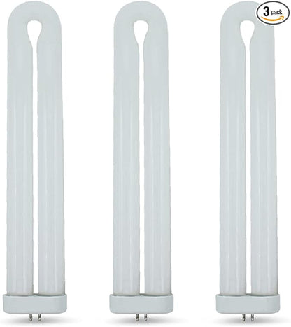 lumenivo FUL40T8 Fluorescent Black Light Bug Zapper Ultraviolet Replacement Bulb 40 Watt, G10Q-4 Square 4 Pin Base, T8 U Shape Bug Zapper Bulb Replacement - 3 Pack