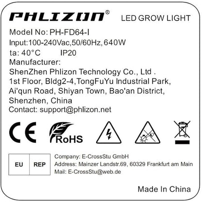 Phlizon FD6500 650W Plant Led Grow Light for 4x4 5x5ft 6x6ft Daisy Chain Dimmable Indoor Commercial Plants Grow Light with LM281B & Brand Driver Full Spectrum Growing Lamps (FD6500)