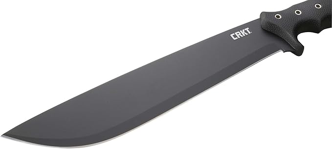 CRKT Chanceinhell Fixed Blade Machete: 12 Inch Black Powder Coated Carbon Steel Drop Point Blade with Nylon Sheath for Survival, Hunting, and Camping K910KKP