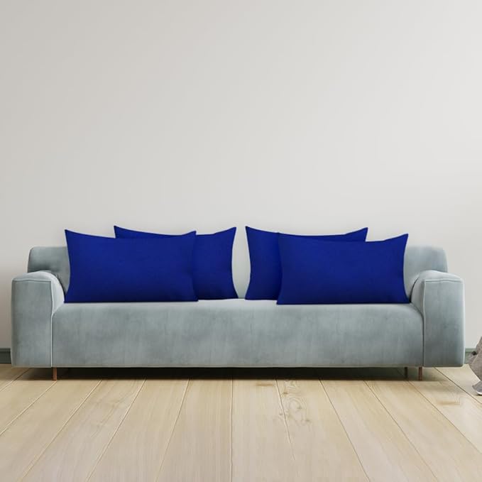 Covers & All Premium Rectangle ThrowPillow Inserts with Covers Set of 4, 16 x 24 Inches Blue, Decorative Cushions for Couch Sofa Home Decor Office Travel UV Resistant Waterproof Soft Cushions Pillows