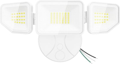 65W LED Flood Light Outdoor, 6500 Lumen Super Bright Security Lights, 3 Adjustable Heads, IP65 Waterproof, 6500K Daylight Wall Mount Outdoor Flood Light for Yard, Garage