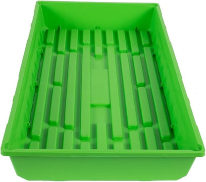 SUNPACK 10" x 20" Mega Plastic Seed Starting Tray, Green, 2.5" (Pack of 30) - No Drainage Holes, Ideal for Greenhouses or Indoor Gardening - Made of Thick, Strong Plastic