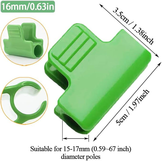 24pcs Greenhouse Clamps, Plant Clips, Garden Film Row Cover Netting Tunnel Hoop Clip for 15-17mm PVC Pole Tubes, Frame Shading Net Rod Clip Fix for Season Plant Extension Support (16mm)