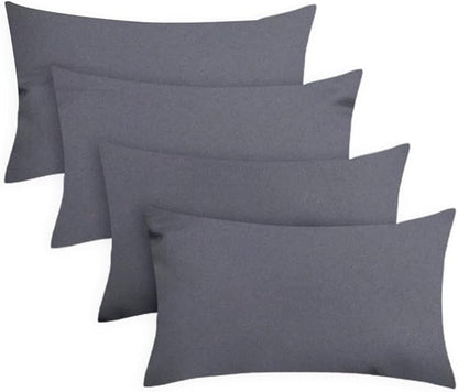 Covers & All Premium Square Throw Pillow Inserts with Covers Set of 4, 20 x 26 Inches Charcoal Gray, Decorative Cushions for Couch Sofa Home Decor Office Travel UV Resistant Waterproof Soft Cushions