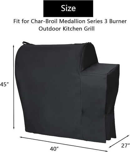Outdoor Grill Cover for Charbroil Medallion Series Modular Outdoor Kitchen 3-Burner Gas Grill, Waterproof BBQ Griddle Cover for Char Broil 463246018