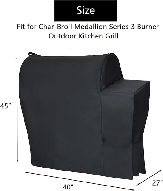 Outdoor Grill Cover for Charbroil Medallion Series Modular Outdoor Kitchen 3-Burner Gas Grill, Waterproof BBQ Griddle Cover for Char Broil 463246018