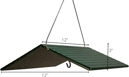 JCs Wildlife Poly Weather Cover - Rain Guard - Hang Bird Feeder or House Underneath for Protection from Rain or Snow - Easy to Clean and Use (Large, Green)