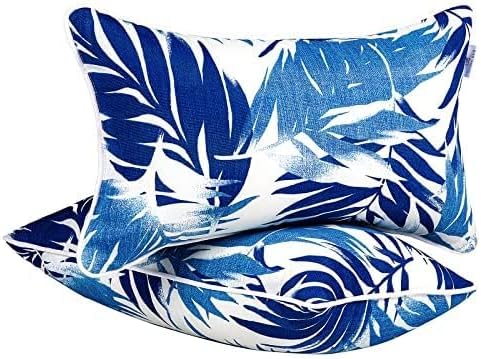 Outdoor Pillow Covers, Pillows Case 2PCS Waterproof Outdoor Pillow Cover 12x20 Inch Home Decor for Furniture Patio Couch Bed Sofa Bedroom