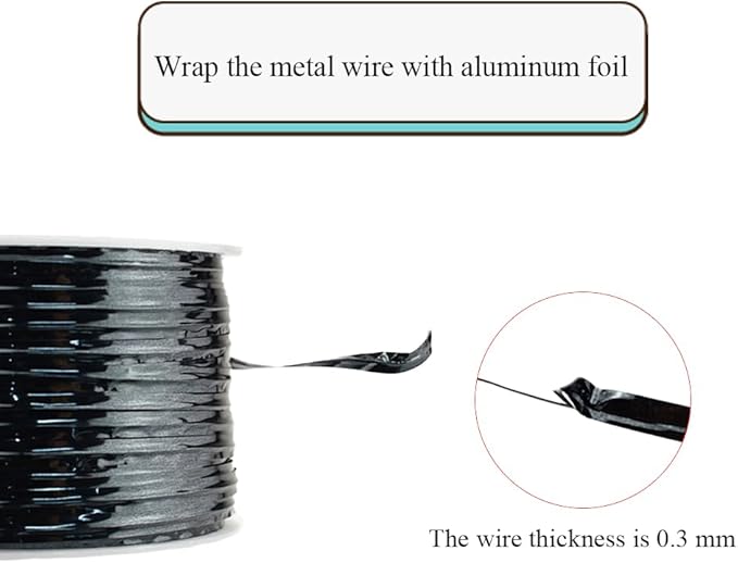 HAHIYO 100Yards/300Feet/91M Black Metal Twist Ties Bread Candy Coffee Bag Ties Plant Garden Twist Ties for Cellophane Treat Bag Gift Wraping Bag Plastic Bag Halloween Party Cake Present Art Craft