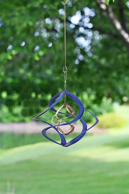 Red Carpet Studios Deluxe Double Helix Cosmix Wind Spinner, 14-Inch, Blue and Copper