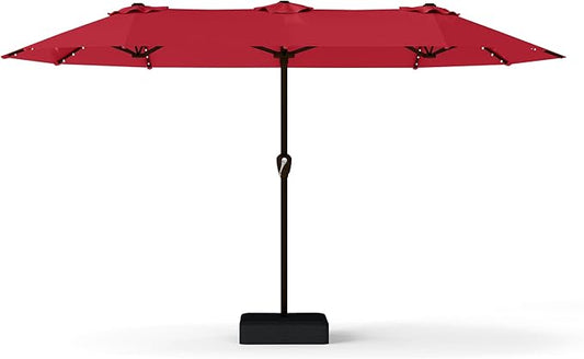 13FT Double Sided Patio Umbrella with LED Lighted