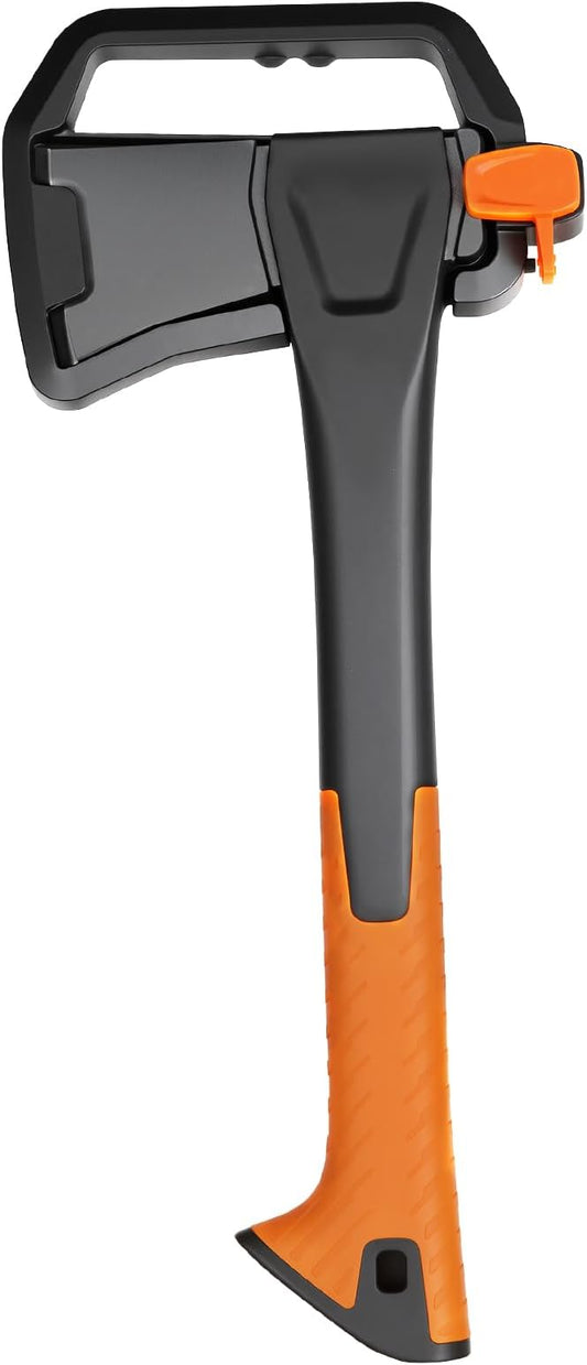 X14 Hatchet Axe, 14” Camping Axe for Wood Splitting & Kindling with Nylon Hollow Handle, Anti-Slip Shock Absorption Grip for Outdoor Survival, Firewood, Hiking & Yard Tools