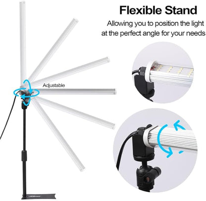 JCBritw Standing LED Grow Light，Adjustable T12 Bar Plant Light, White 6500K Full Spectrum Plant Grow Lamp on Stand for Indoor Plants Seed Starting, Seedlings, Veg, Flower