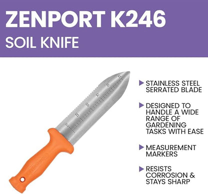 Zenport K246 Deluxe ZenBori Soil Knife with Sheath - 6 Pack