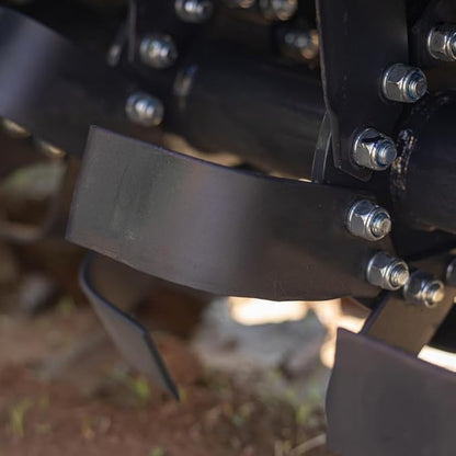 Titan Attachments 3 Point 60" Rotary Tiller Attachment Fits Cat 1 Tractors, Charcoal Finish, Single Speed PTO Driven Cultivator with a 540 RPM Gearbox, Replaceable L-Shaped Tines Work 5" Deep