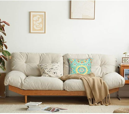 FUNHOME Outdoor Indoor Throw Pillows 18”x18”, Set of 2 Decorative Throw Pillows with Inserts, All Weather Water-Repellent Square Pillows for Bed, Couch, Sofa and Patio Furniture -Cyan Circle