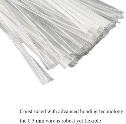 HAHIYO 300Pcs 4inches Cear Metal Twist Ties Bread Candy Coffee Bag Ties Plant Garden Twist Ties for Cellophane Treat Bags Gift Wraping Bags Plastic Bags Halloween Party Cake Present Art Crafts
