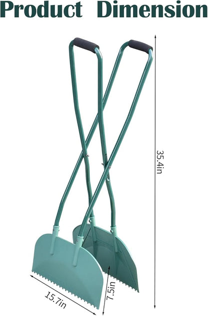 Leaf Grabber Leaf Rake Picker Upper Scoops with Long Handle Garden Rake for Yard Work Yard Tools for Lawn Cleaning
