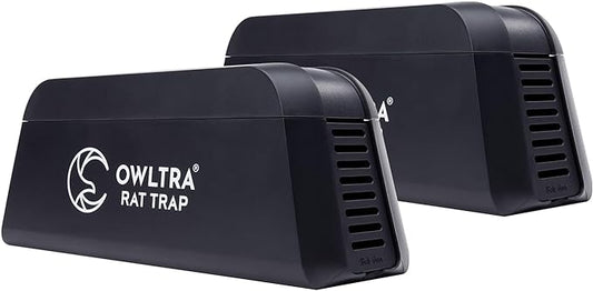OWLTRA OW-1 Indoor Electric Rat Trap 2PCS, Instant Kill Rodent Zapper with Pet Safe Trigger, Black