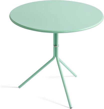 Minimalist Design 31.5 Inch Diameter Round Metal Patio Table, Bistro Table, Dining Table, Suitable for Indoor and Outdoor Cafes and Restaurants (Seaglass Green)
