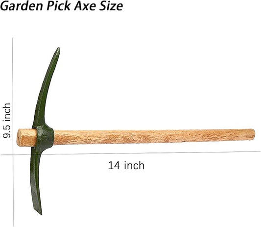 Forged Heat Treated One Piece Intact cast Iron Hoe,Weeding Garden Pick Axe,for Gardening,Camping and Outdoors Climbing Pickaxe