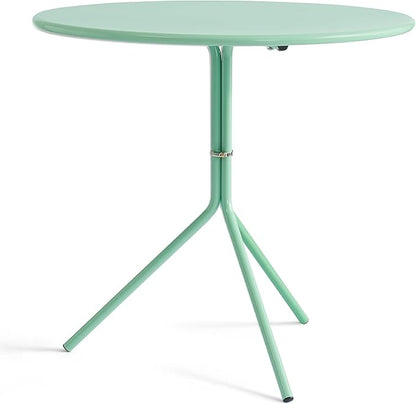 Minimalist Design 31.5 Inch Diameter Round Metal Patio Table, Bistro Table, Dining Table, Suitable for Indoor and Outdoor Cafes and Restaurants (Seaglass Green)