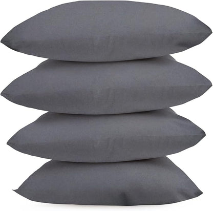 Covers & All Premium Square Throw Pillow Inserts with Covers Set of 4, 20 x 20 Inches Charcoal Gray, Decorative Cushions for Couch Sofa Home Decor Office Travel UV Resistant Waterproof Soft Cushions