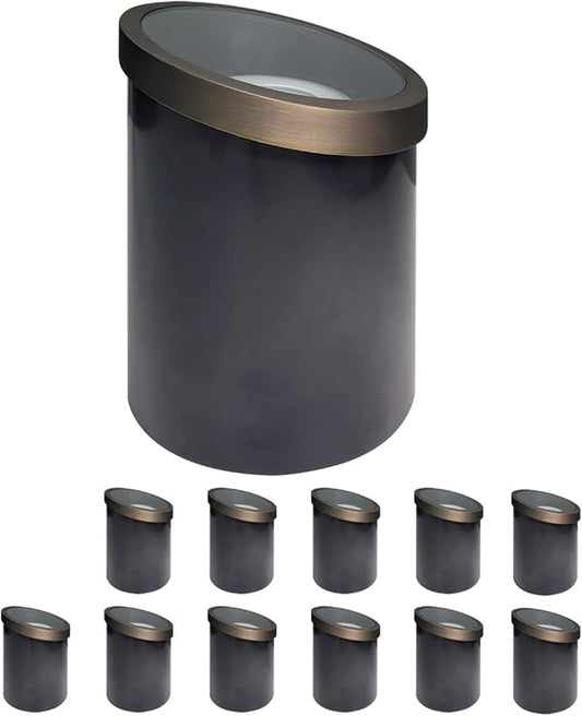 COLOER In-Ground Well Lights Large Size, LED Outdoor Low Voltage Pathway Lights, IP65 Waterproof Landscape Lighting for Ground, Garden Underground Light,12-Pack Without Bulb