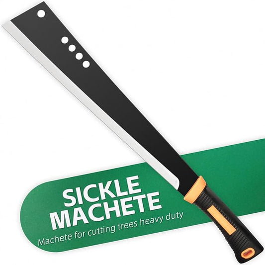 Machete for Yard Work and Cutting Trees Heavy Duty Machetes Brush Clearing Sickle Knife with Cold Steel Blade, Hand Harvest Sickle for Weeding Gardening