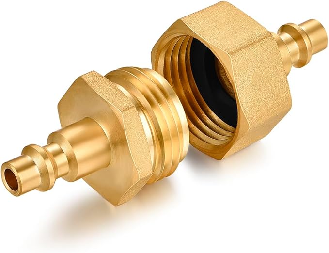 RV vent plug prevent freezing in winter helps drain water from water pipes, suitable for camping RVs, boats, garden hoses, water pipe Blow Out Plug brass quick connector (female)