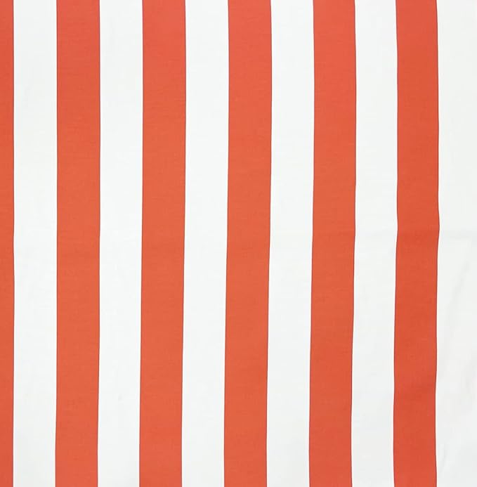 RSH DECOR: Deep Seating Cushion with Pillow Back | 25” x 25” Seat | Water and Fade-Resistant Spun Fabric | Outdoor Chair Cushion Set for Patio Furniture | Coral & White Stripe
