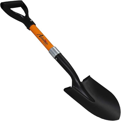 Round Shovel (1 Pack) and Square Shovel (1 Pack), 27 Inches in Length with D-Cup Mini Handle Shovels, Sturdy Build and Easy to use, Firm and Comfortable Durable Handle, Built to Last