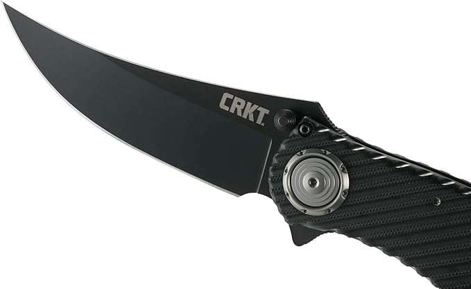 CRKT Clever Girl Folding Pocket Knife: Heavy Duty Everyday Carry, Black Blade, Flipper Open, Deadbolt Button Lock, IKBS Ball Bearing Pivot, G10 Handle 2640