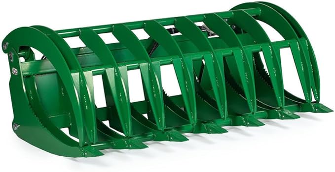 Titan Attachments 84" HD Root Grapple Rake Attachment, Fits John Deere Hook & Pin Tractors, Twin 3,000 PSI Cylinders, Clears Rocks, Logs, Brush, & Debris, Tractor Accessories & Attachments