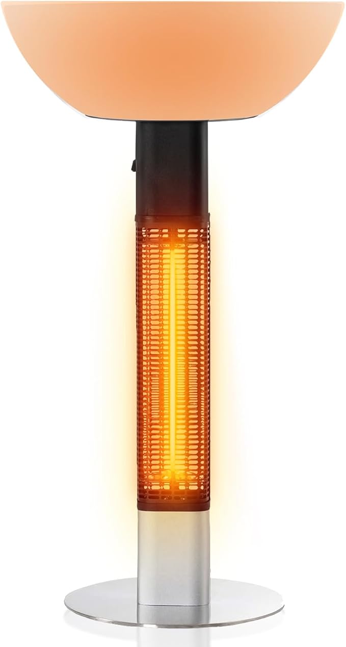 R.W.FLAME 1500W Outdoor Patio Heater, Electric Infrared Heater, Rapid Heating in 5s with LED Lights and Remote Control, IP55 Waterproof and Overheat Protection for Patio, Backyard Indoor and Outdoor