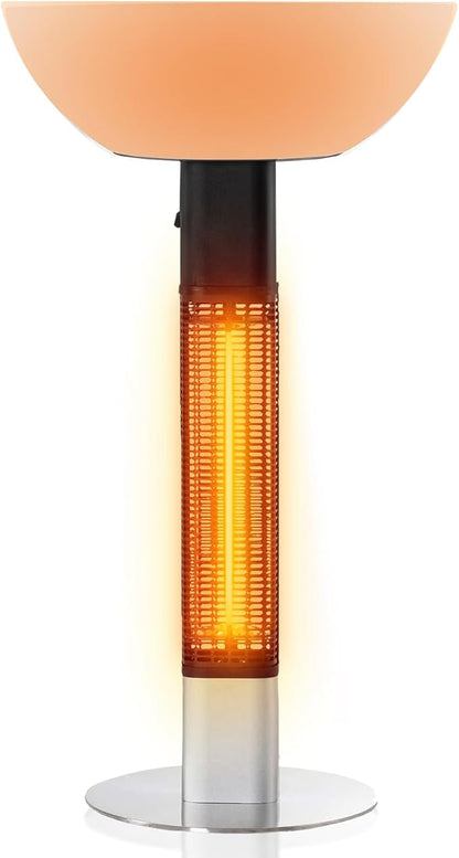 R.W.FLAME 1500W Outdoor Patio Heater, Electric Infrared Heater, Rapid Heating in 5s with LED Lights and Remote Control, IP55 Waterproof and Overheat Protection for Patio, Backyard Indoor and Outdoor