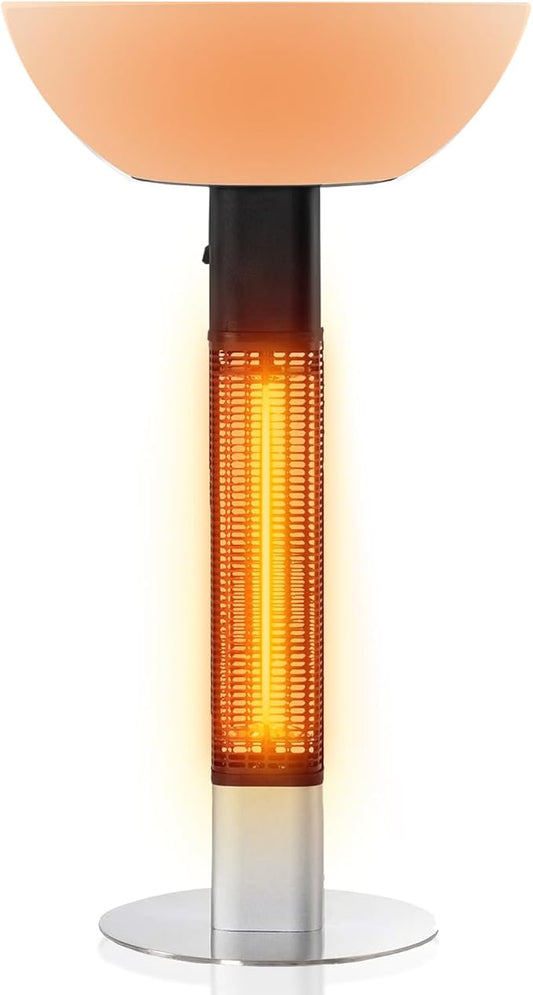 R.W.FLAME 1500W Outdoor Patio Heater, Electric Infrared Heater, Rapid Heating in 5s with LED Lights and Remote Control, IP55 Waterproof and Overheat Protection for Patio, Backyard Indoor and Outdoor