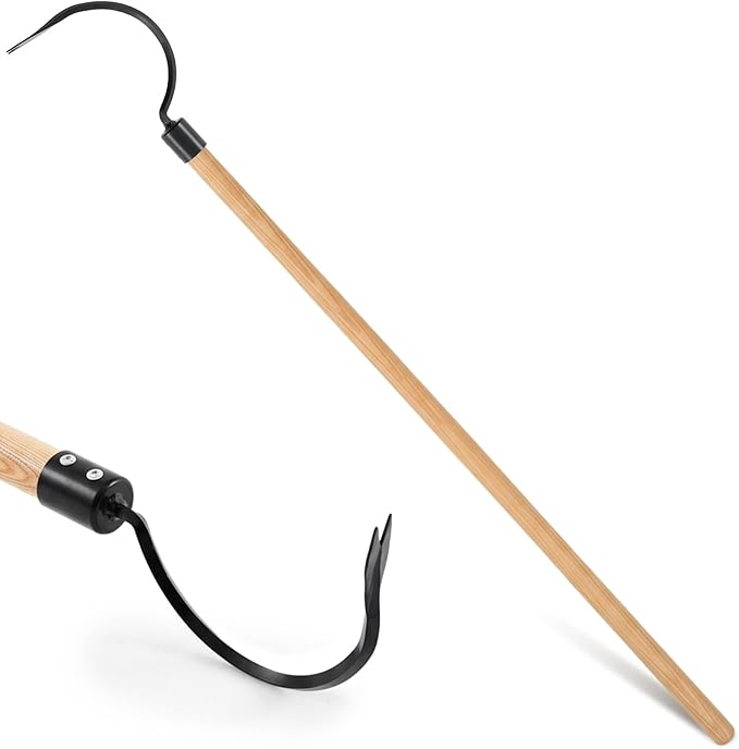 Long Handle Weeder Hook Garden Weeder Tool Versatile Cultivator Garden Tool 54 Inch Hardwood Handle with 8 Inch Alloy Steel Blade for Gardening, Yard, Lawn, Patio Digging, Edging and Planting