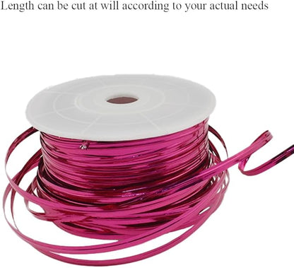 HAHIYO 100Yards/300Feet/91M Rose Red Metal Twist Ties Bread Candy Coffee Bag Ties Plant Garden Twist Ties for Cellophane Treat Bag Gift Wraping Bag Plastic Bag Halloween Party Cake Present Art Craft
