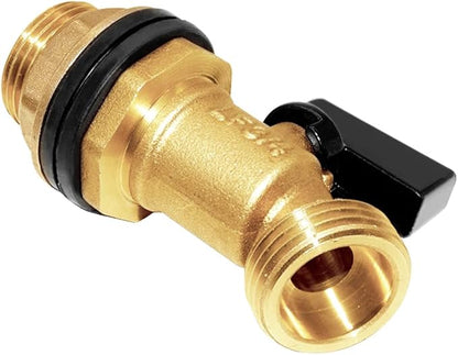 Joywayus Brass Water Container/Rain Barrel Spigot 3/4" Threaded Quarter Turn Ball Valve with Bulkhead Fitting, Suitable for Garden Hose Thread Connection