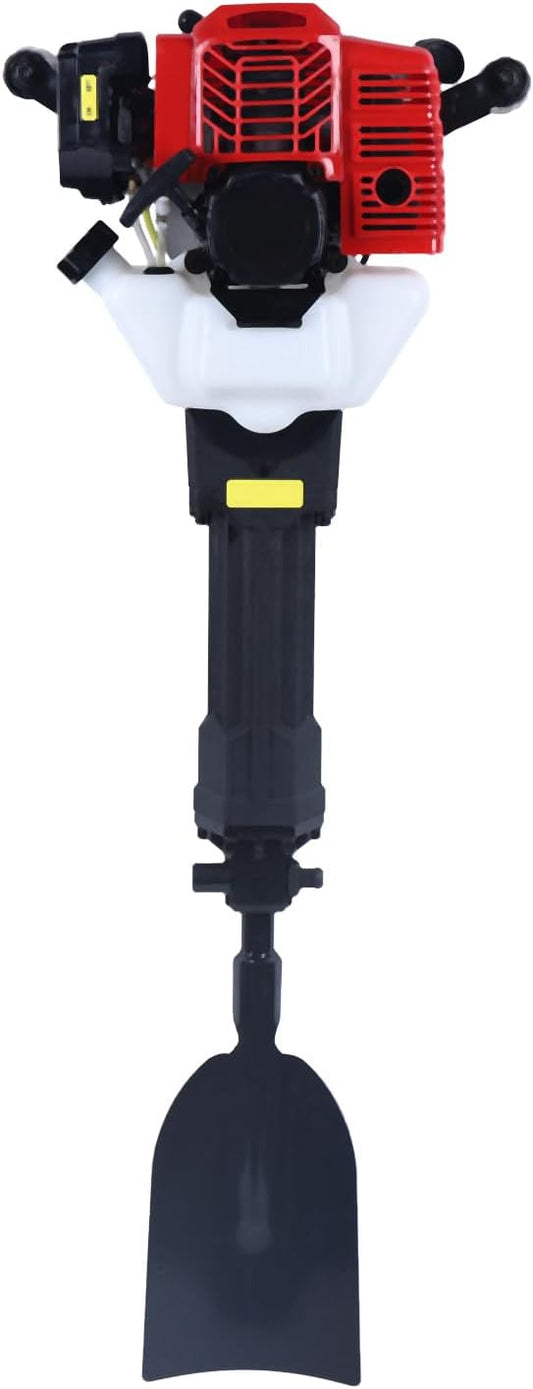 52CC 2 Stroke Tree Digger Machine Garden Planting Shovel Gas Powered Handheld Trencher Digger Excavator Post Hole Digger for Planting, 1.9KW 1500BPM Air-Cooled