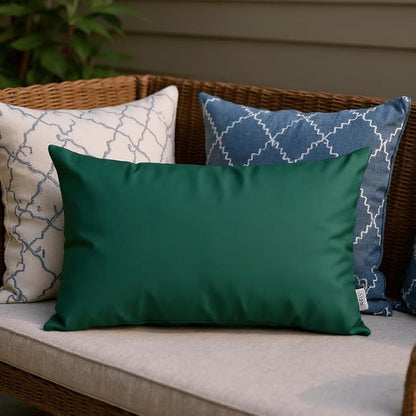 RSH DECOR: Sunbrella Pillow Covers Set of 2 | Covers Only - 26" x 16" | Outdoor Lumbar Pillow Covers Crafted with Sunbrella Performance Fabric | Canvas Forest Green