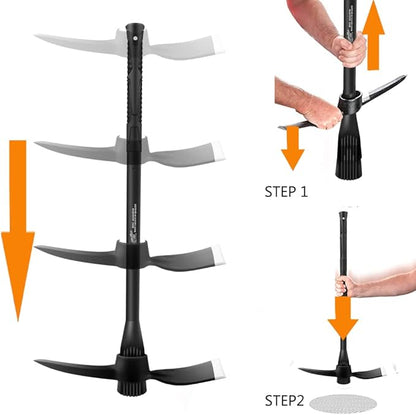 glorousamc Forged Adze Pick, Weeding Mattock Hoe Pick Mattock with Fiberglass Handle, Garden Pick, Great for Loosening Soil, Archaeological Projects (5LB-with 36" Fiberglass Handle)