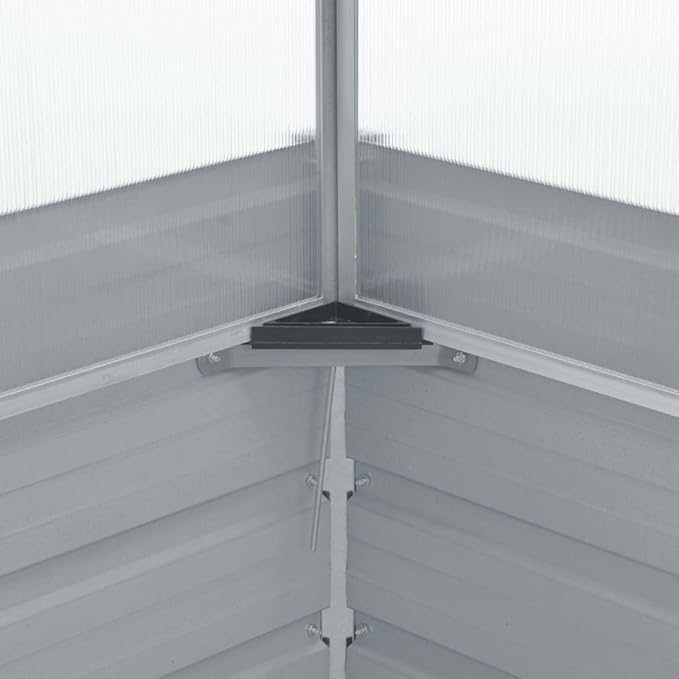 Galvanized Steel Greenhouse, Raised Garden Bed with Greenhouse, Metal Planter Box with Polycarbonate Mini Greenhouse, 39.4"x39.4"x33.5" Galvanized Steel Gray,-105