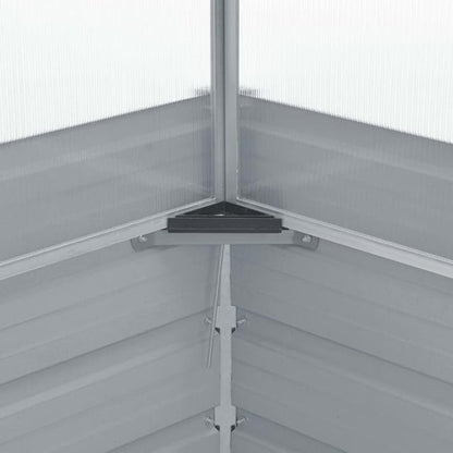Galvanized Steel Greenhouse, Raised Garden Bed with Greenhouse, Metal Planter Box with Polycarbonate Mini Greenhouse, 39.4"x39.4"x33.5" Galvanized Steel Gray,-105