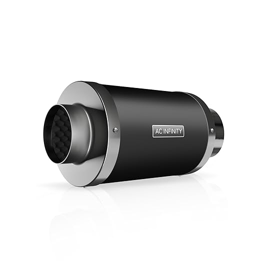 AC Infinity Inline Duct Fan Silencer, 4" Noise Reduction Muffler Blower Silencer for Indoor Hydroponics Grow Tent Ventilation Systems